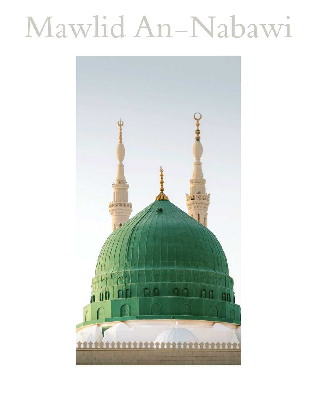 Green Dome of Al-Masjid an-Nabawi in Medina, Saudi Arabia